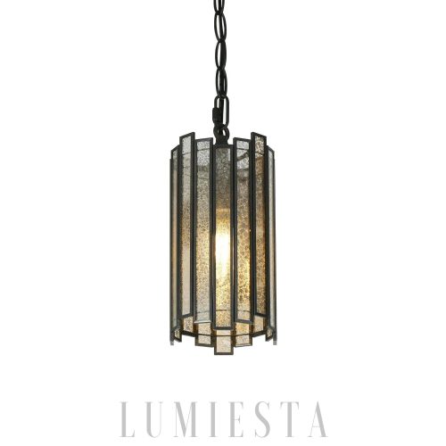 Monaria - Nowoczesna czarna lampa wisząca ze szkła 11.5 cm