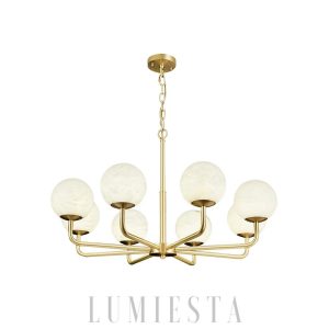 Matoni - Lampa wisząca Alabaster w mosiądzu 72cm i 85cm