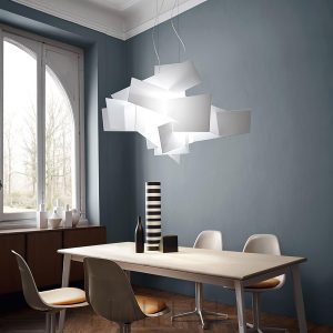 Lampa wisząca Big Bang nowoczesna biało-czerwona 65/91 cm