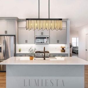  Hampstead - Czarny prostokątny żyrandol 71.5cm do wnętrz