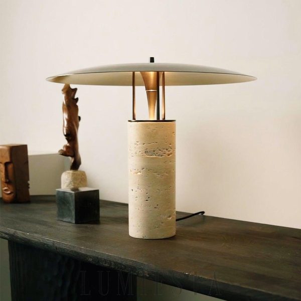 Luna - Lampa stołowa Travertine, żółto-czarna