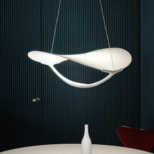 Plena - Lampa wisząca stylowa biała średnica 70cm