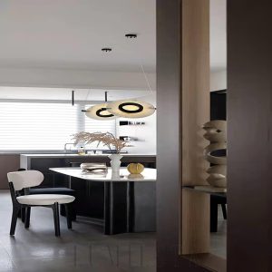 Lampa wisząca Magma Alabaster 51 cm czarno-biała