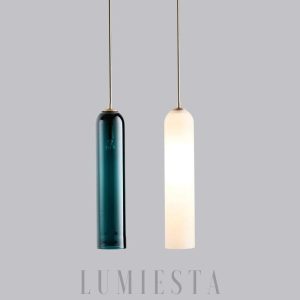 Nowoczesna lampa wisząca tuba z przezroczystym kloszem