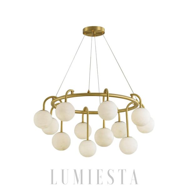 Alabastron - nowoczesna lampa w pierścieniu z alabastru