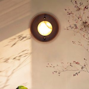 Lampa ścienna Alabaster Odis okrągła styl industrialny