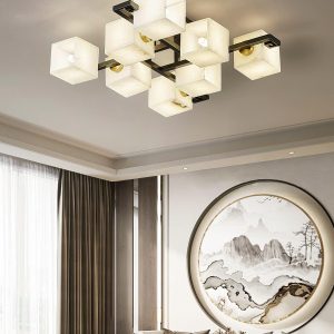 Vega - Lampa sufitowa Alabaster - kubistyczna czarno-biała