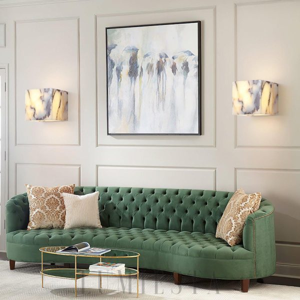 Luksusowy biały marmurowy kinkiet sześcienny LED 12x12 cm