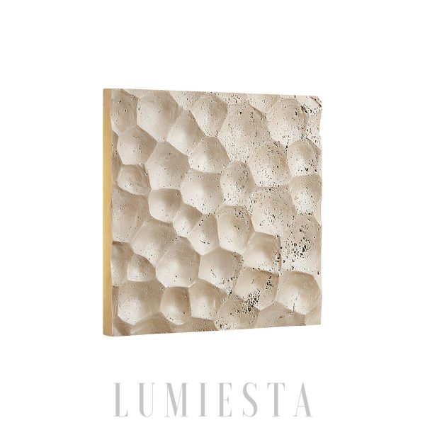 Kwadratowy modularny kinkiet trawertynowy 25 cm beżowy LED