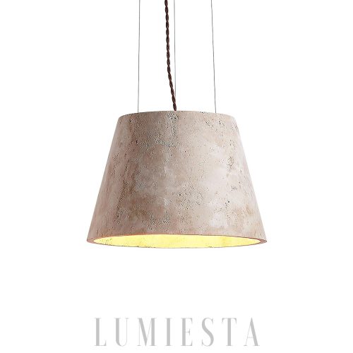 wm_17648586467727999286.jpg Lampa wisząca Talma z trawertynu stożkowa beżowa 40cm