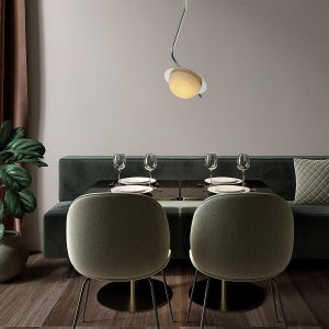 Elegancka lampa wisząca Alabaster Chic 20 cm biała/chrom