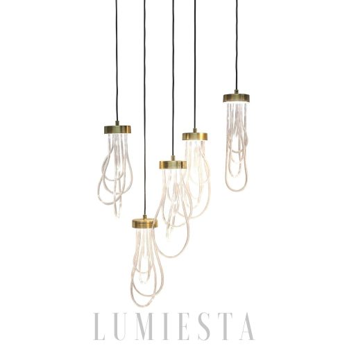 Nowoczesna złota lampa wisząca Ośmiornica 15×40 cm