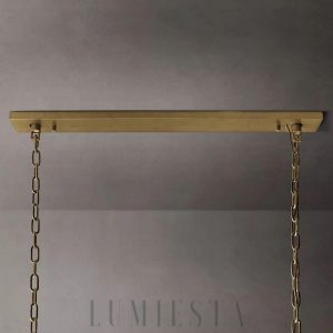 Nowoczesny wiszący żyrandol prostokątny ze szkła i metalu