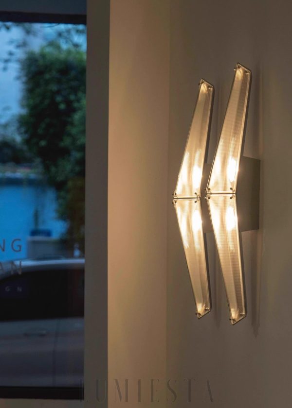 Lampa ścienna Fragment 09 chrom szklana 80 cm nowoczesna