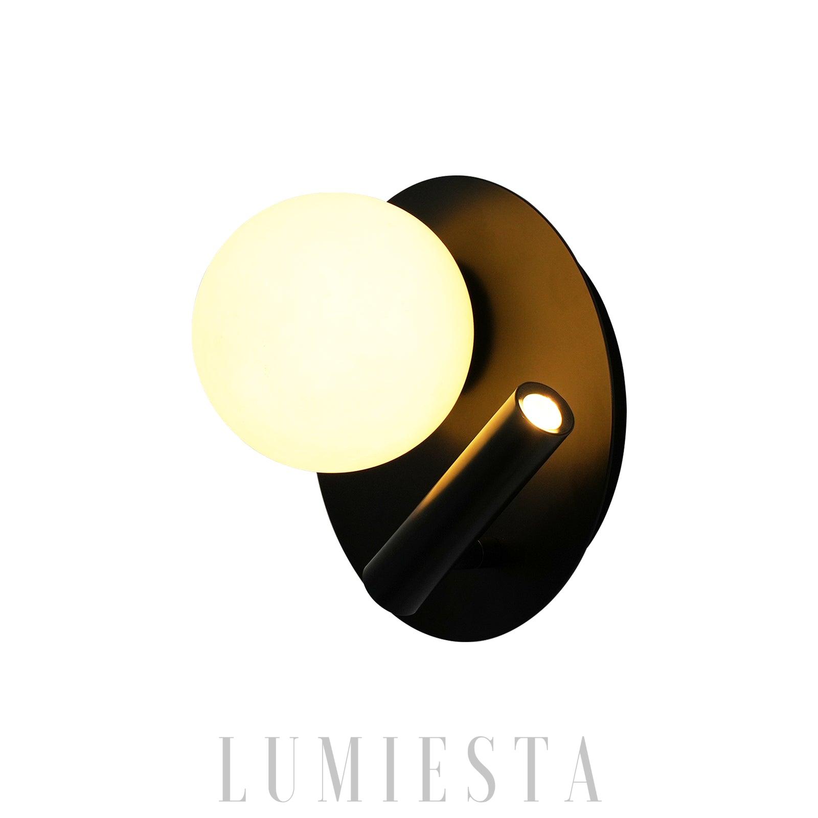 Tribeca - kinkiet alabastrowy czarny 25 cm
