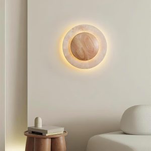 wm_1795835198808178175.jpg Elegancka okrągła lampa ścienna trawertyn drewno 25cm ciepła