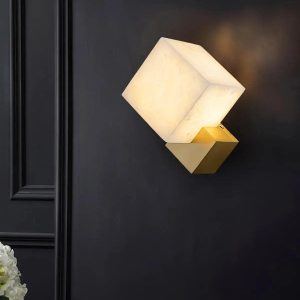 Gatsby - Nowoczesny biały kinkiet ścienny z alabastru