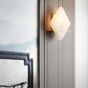 Rhombus - Alabastrowa lampa ścienna nowoczesna 20 cm