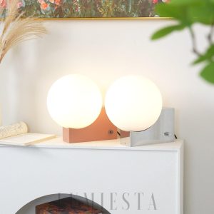 Lampa stołowa Natalia szklana o okrągłym kształcie 26cm