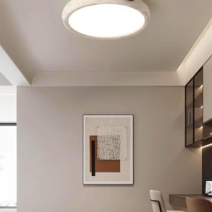 Okrągła lampa sufitowa Travertine Metra ciepłe światło 58cm