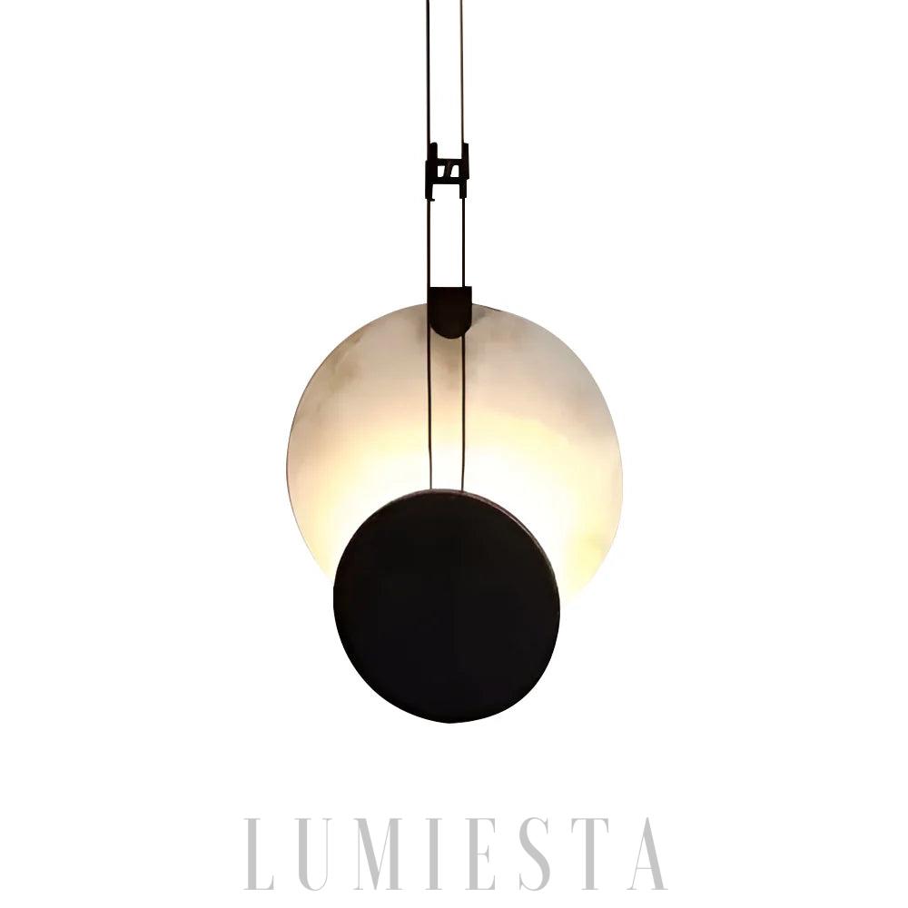Huri - lampa wisząca z alabastru czarna Ø28 cm