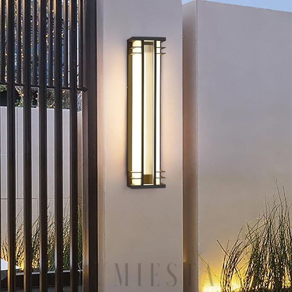 Elegancka nowoczesna lampa ścienna zewnętrzna podwójna