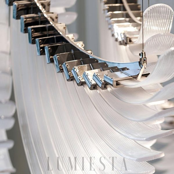 Palmette - Żyrandol warstwowy chrom 38 cm, ciepłe światło