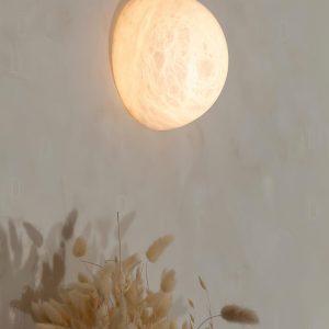 Lampka ścienna Alabaster Pebble biała, elegancka