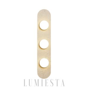 Elegancki kinkiet trawertynowy owalny 3 szklane kule