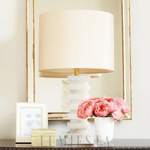 Seraph - Elegancka alabastrowa lampa stołowa 65 cm, biała