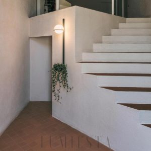 Lampa ścienna okrągła z efektem rośliny styl nowoczesny