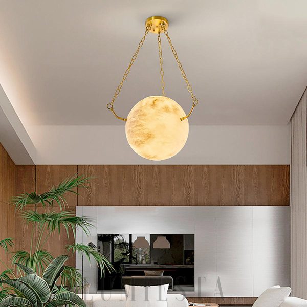 Atlas - Lampa wisząca Sphere — alabaster, nowoczesna