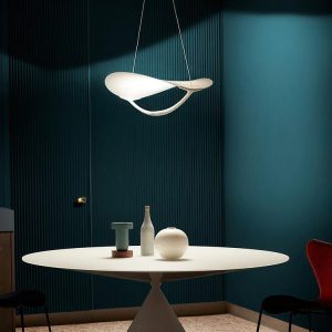 Plena - Lampa wisząca stylowa biała średnica 70cm