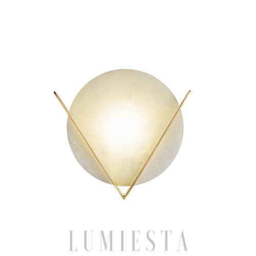 Victory V - Alabastrowa okrągła 23 cm — ciepłe światło