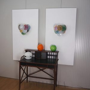 Murano Rainbow - kinkiet vintage w formie dysku, widok pod innym kątem