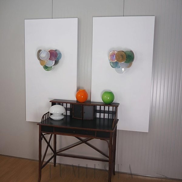 Murano Rainbow - kinkiet vintage w formie dysku, widok pod innym kątem