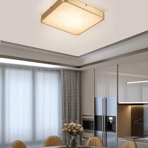 Tallinn - Geometryczna lampa sufitowa z alabastru, biała