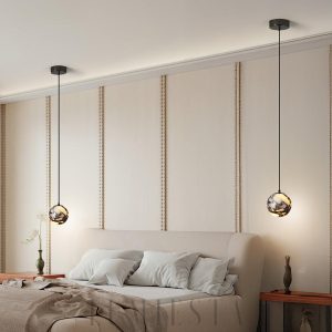 Elige - Marmurowa kulista lampa wisząca 15 cm biała luksusowa