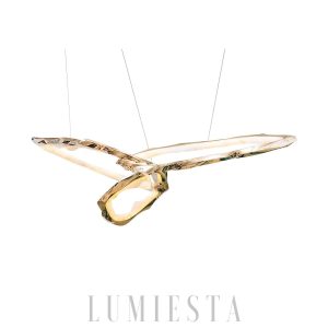 Lampa wisząca Cloud Rings w mosiądzu i białym kolorze