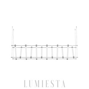 Nowoczesny żyrandol liniowy Maza złoto-srebrny do salonu