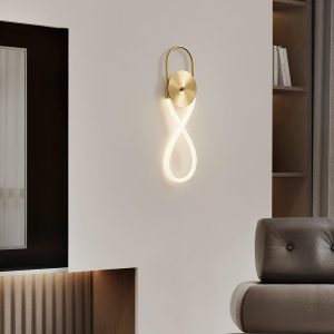 Necklace Loop - Elegancka lampa ścienna z mosiądzu