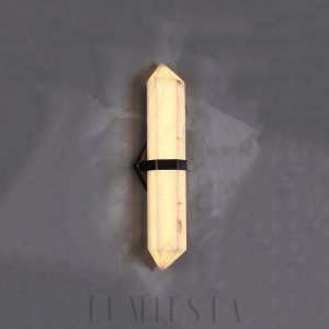 Kinkiet alabastrowy Obelisk 80cm luksusowe ciepłe światło