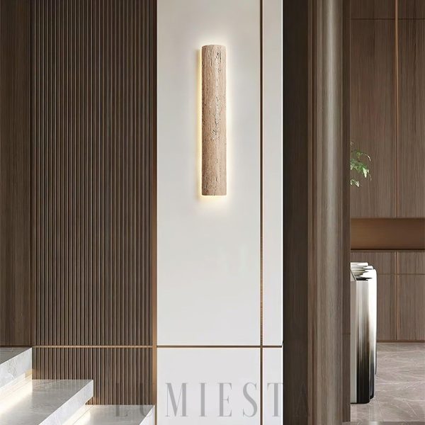 Luksusowy długi kinkiet trawertynowy beżowy Rozmiar 120cm