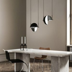 Nowoczesna lampa wisząca Trapeze 28 cm czarna - detal smukłej oprawy