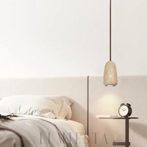 Beżowa lampa wisząca Travertine — ciepłe światło