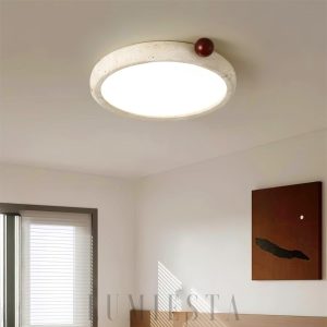 Okrągła lampa sufitowa Travertine Metra ciepłe światło 58cm