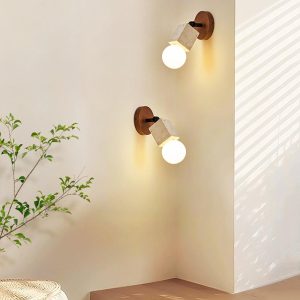 Regulowany kinkiet ścienny kostka trawertyn beżowy 10x24cm