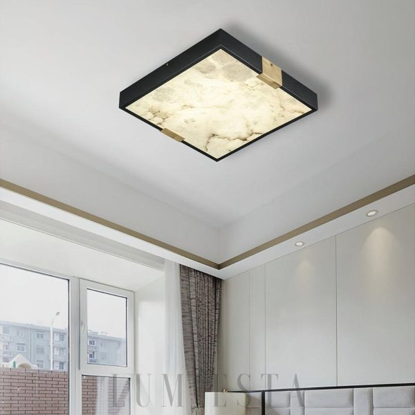 Lucien - Lampa sufitowa nowoczesna, 30/40/50 cm, plafon czarno-złoty