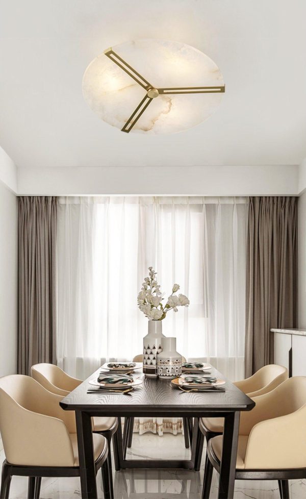 Quito - Nowoczesna lampa sufitowa z alabastru i miedzi