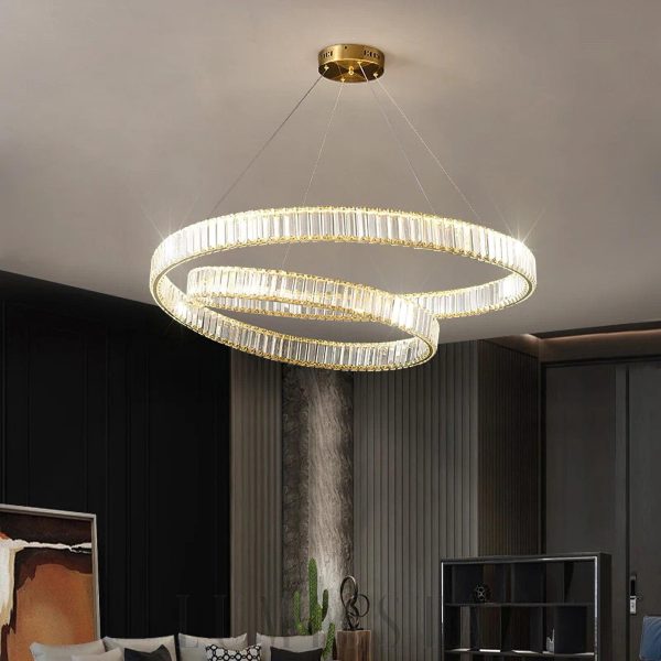 Chichester - Gold crystal LED chandelier – 3 colors